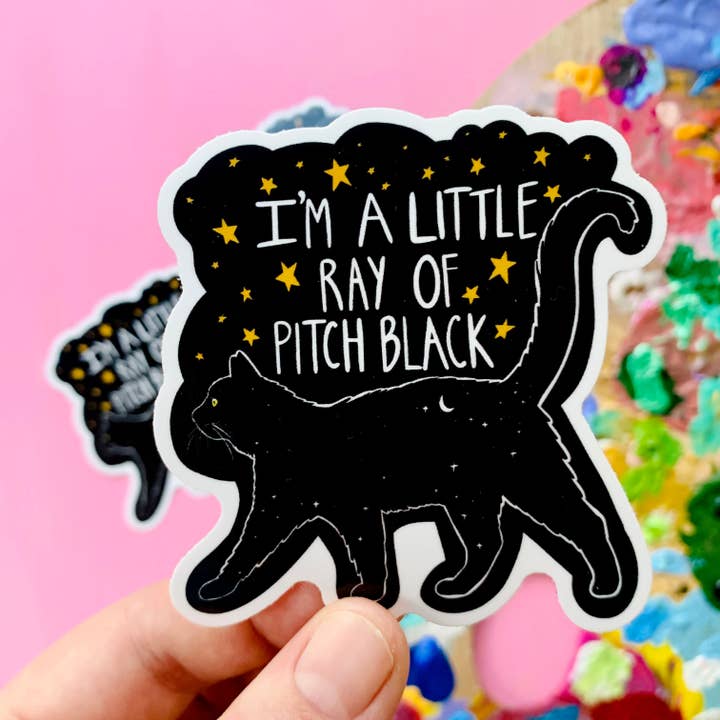 Sassy Black Cat Sticker Weird Decal Funny Kitty Humor Sarcastic Unhinged Sticker Laptop Car Window for wholesale by Eska and the Alpenglow