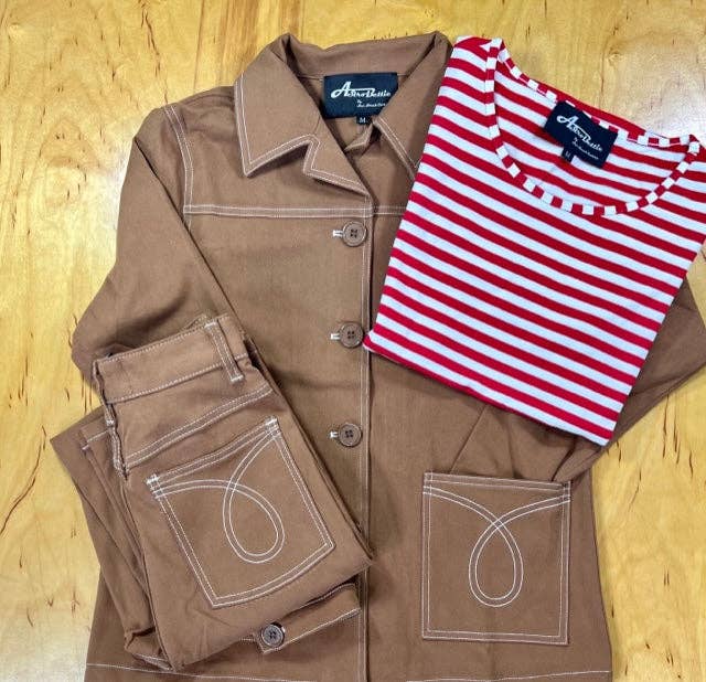 Astro Bettie - Wholesale Spijkerjack/spijkerjas - Dames - Jeansjack met Midge Button Down - Bruin3