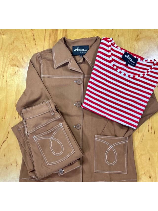 Astro Bettie - Wholesale Spijkerjack/spijkerjas - Dames - Jeansjack met Midge Button Down - Bruin3