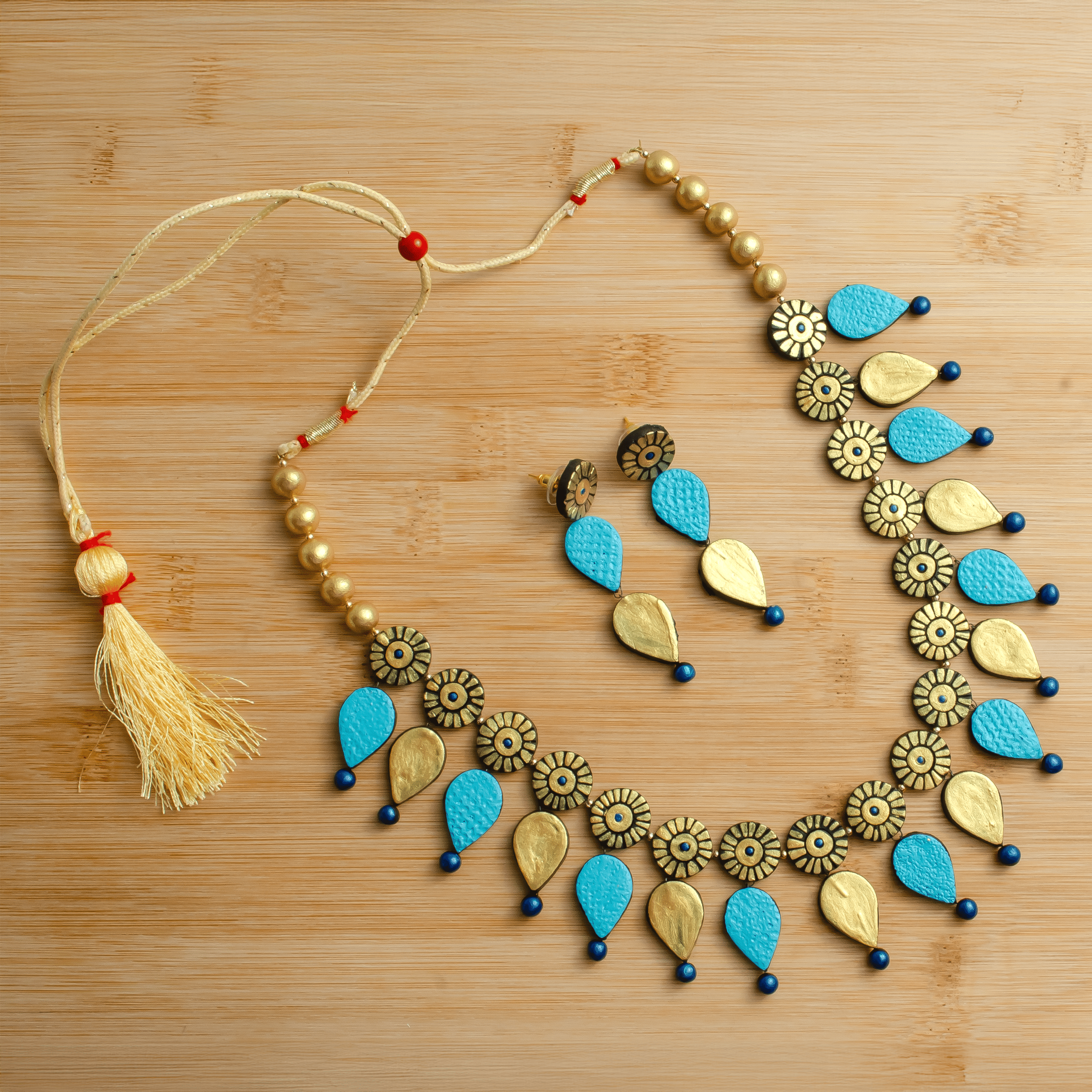 House of Kraft - Wholesale Jewelry Set - Water Droplet Jewelry Set | Clay Jewelry | Purple Jewelry0