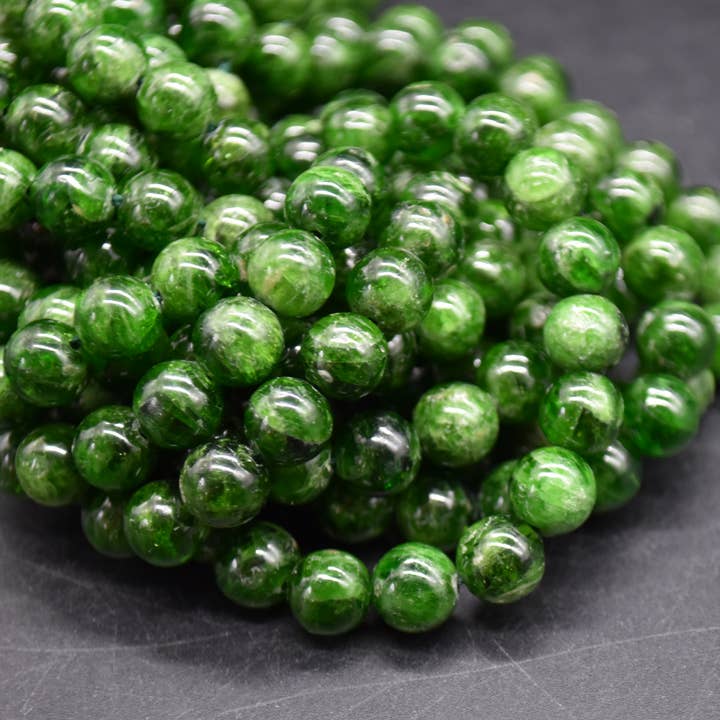 Hoogwaardige Natuurlijke Groene Chrome Diopside Ronde Kralen voor wholesale door Oriental Direct Craft Supplies