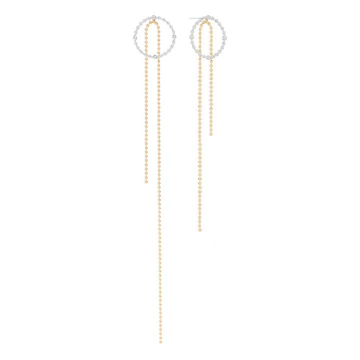 Two-Way Ball Chain Long Drop Earrings for wholesale by The Style K