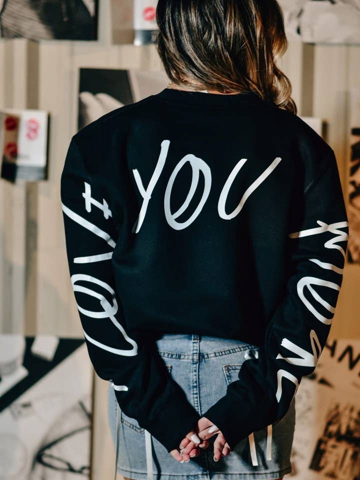 Southern Bliss Co. - Wholesale Graphic Sweatshirt - Women's - Love You Mean It Black Sweatshirt0