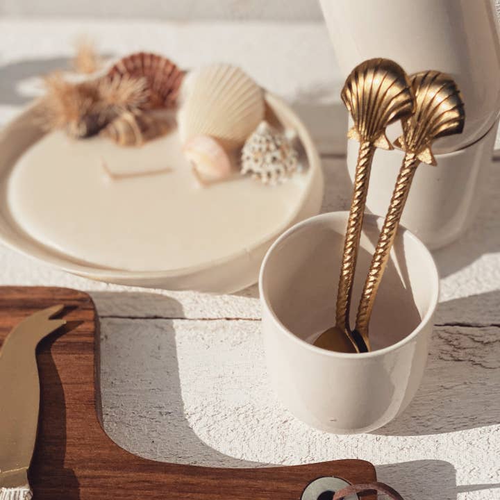 saide. - Wholesale Table spoon (cutlery) - gold clam shell teaspoon | set16