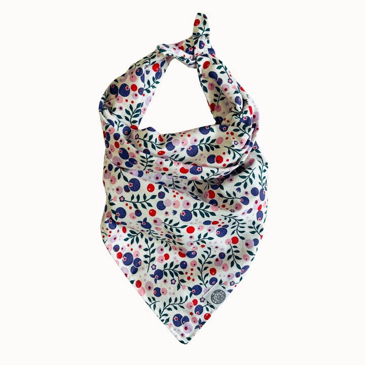 Blu Dog Bandana | Spring Blueberry Fruit Michigan Pet Scarf for wholesale by Camp Hound