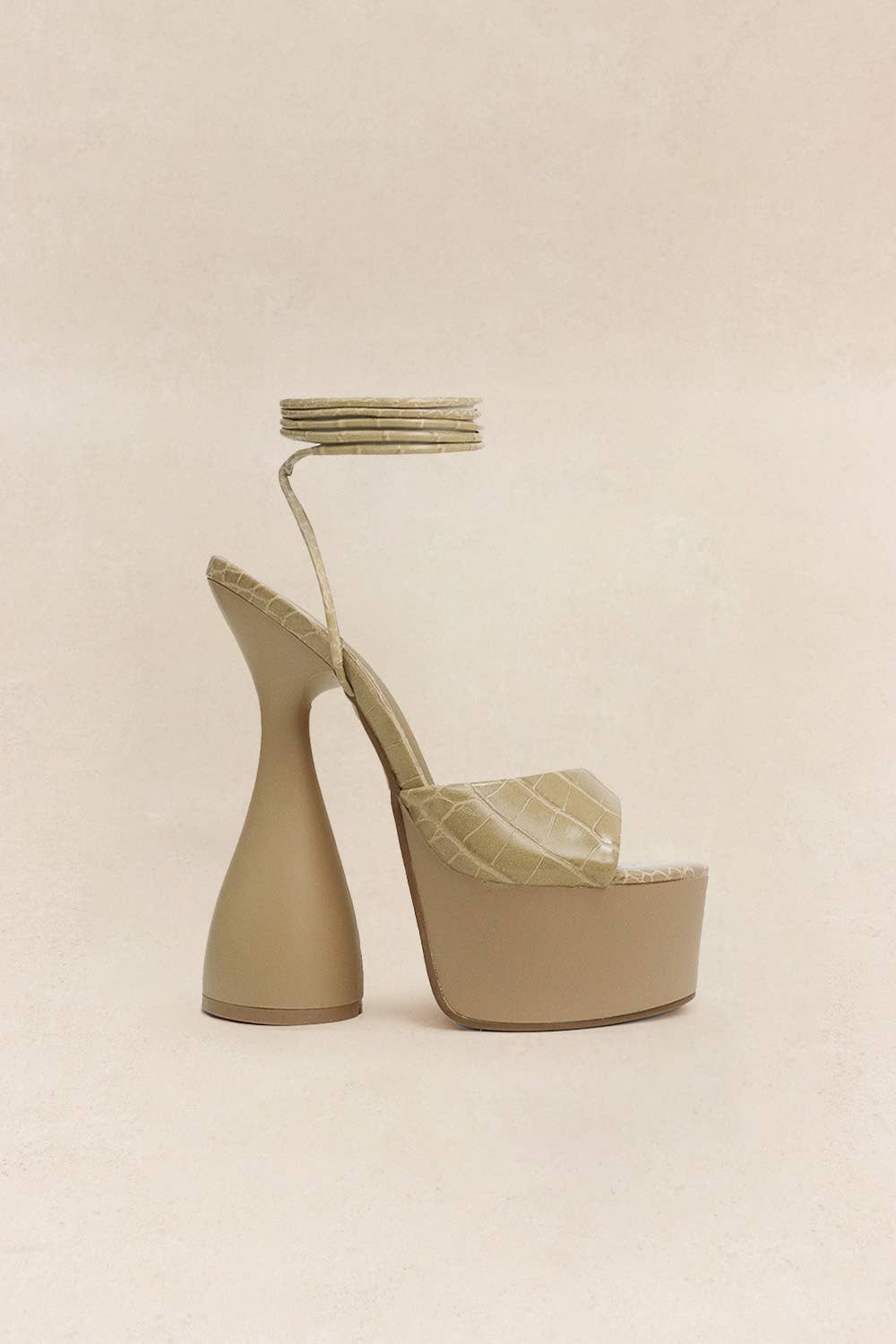 Lemonade Shoes - Wholesale Platform Heels - Women's - BITE ME - Sculptural Platform Heels w/ Ankle Ties9