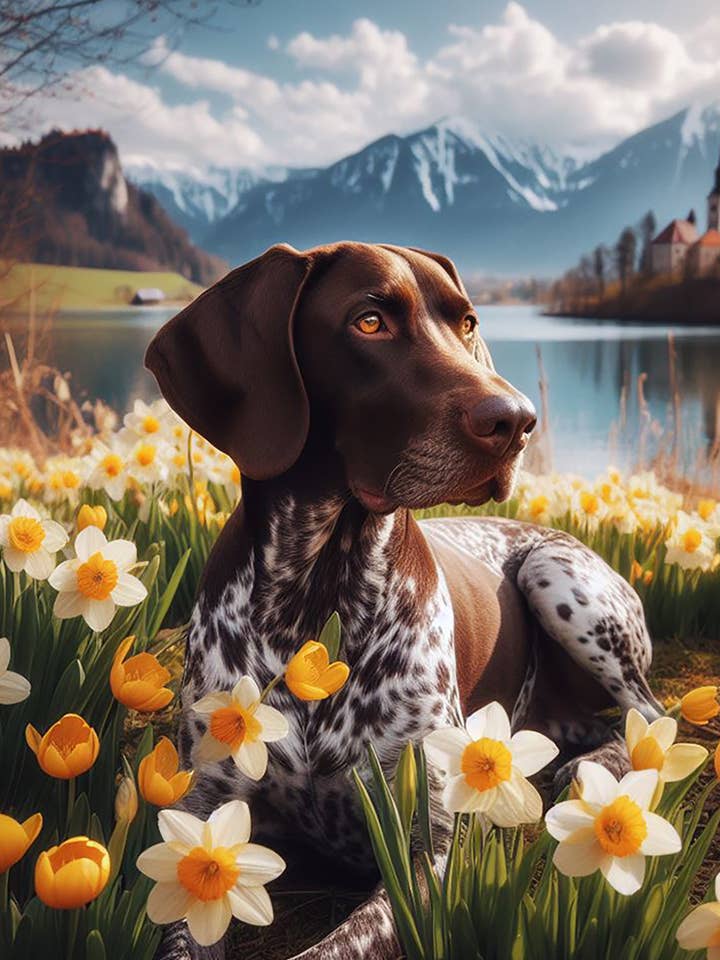 German Shorthair Pointer - DCR Spring House Flag for wholesale by Best of Breed Products