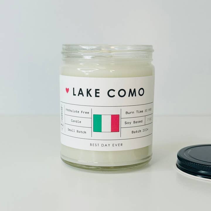 White Lake Como, Italy Candle for wholesale on Faire1