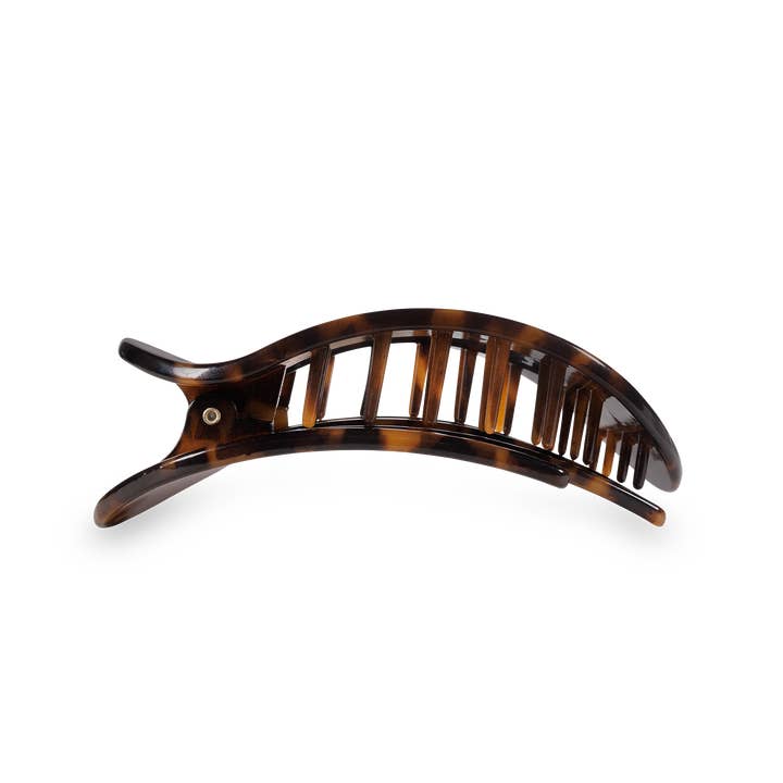 TELETIES - Wholesale Hair Clip - Women's - Round Flat Hair Clip | Small | Tortoise