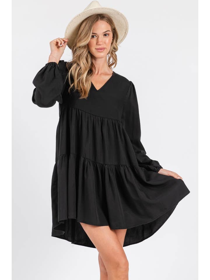 ZiA Apparel - Wholesale Dress - Women's - Thin Denim Tiered Dress