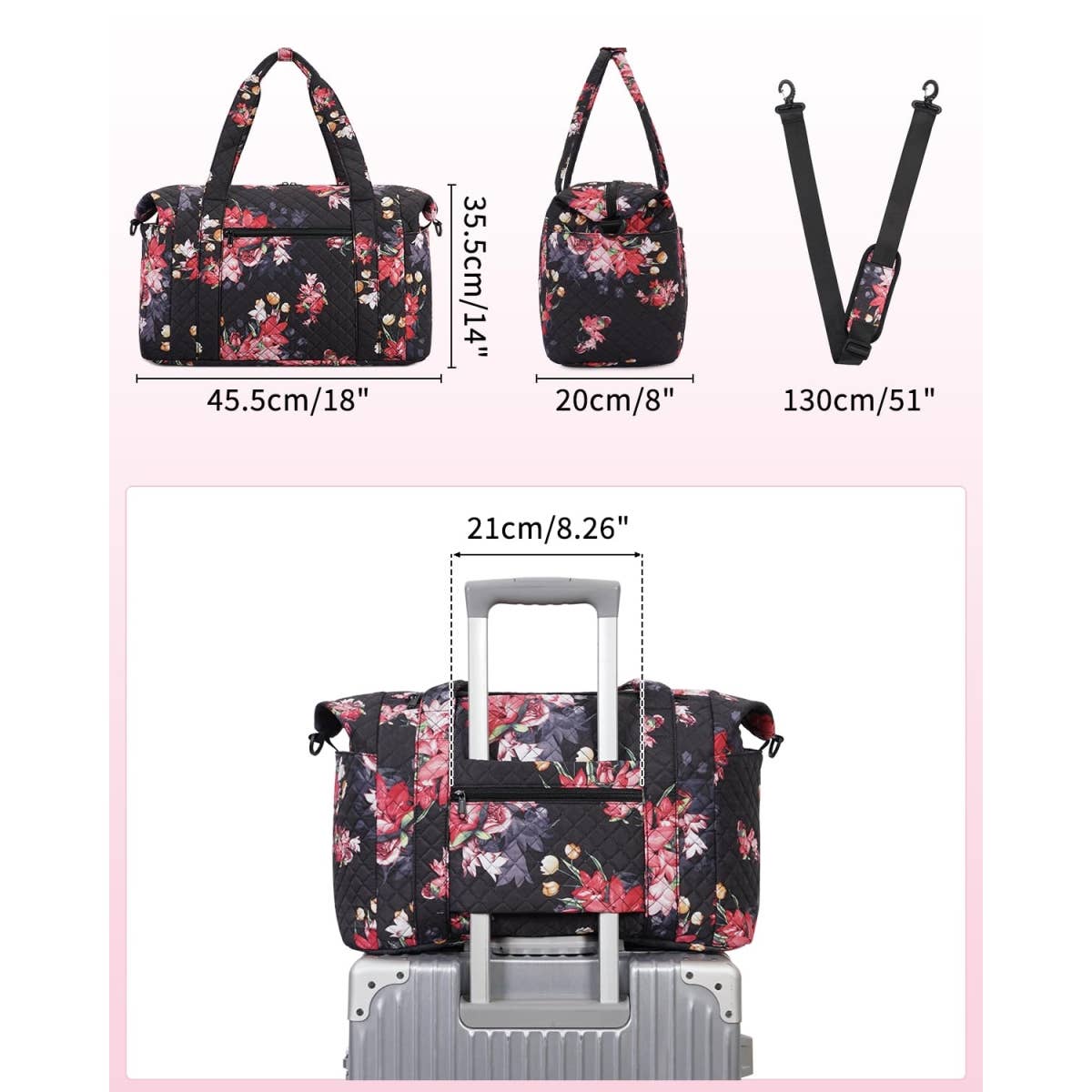 wandf – Großhandel Weekender-Tasche – Unisex – Gesteppte Schultertaschen Flugzeug Reisetasche Unter Sitz Tasche26