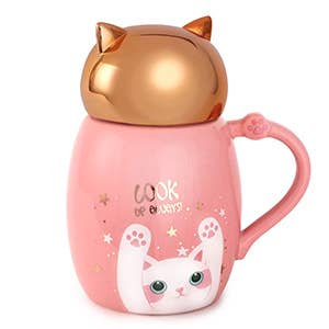 MUG – PINK CAT WITH STAR for wholesale by Fuji Merchandise Corporation