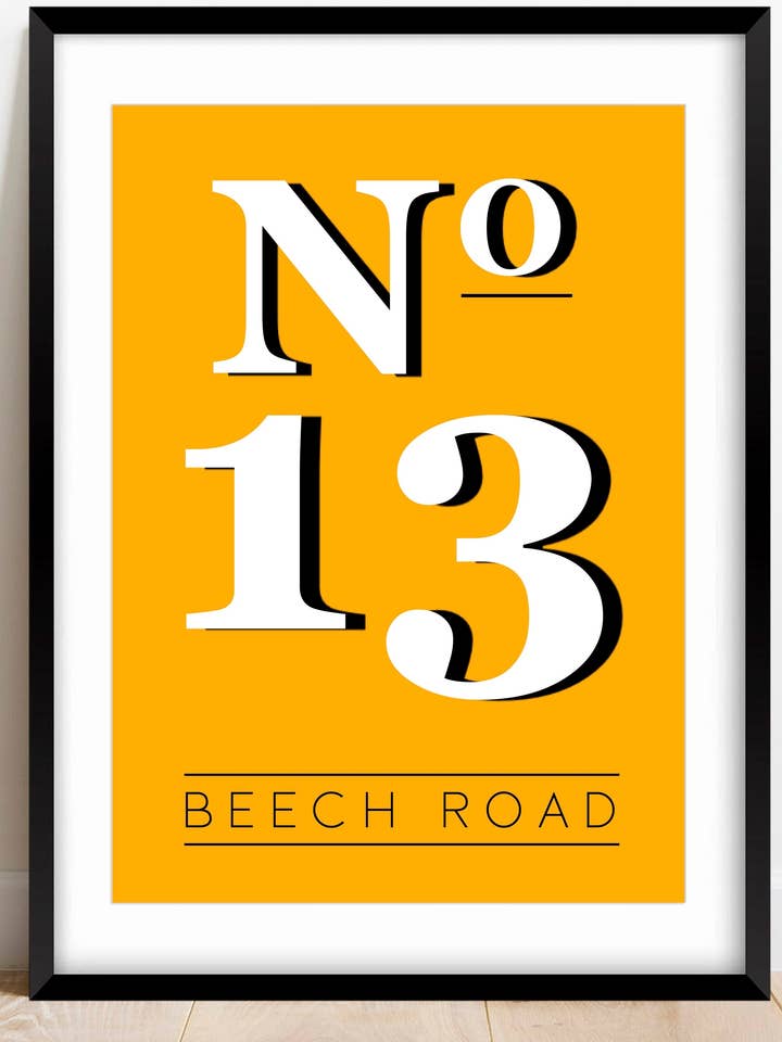 Personalised House Number Print for wholesale by Mermaid Marys