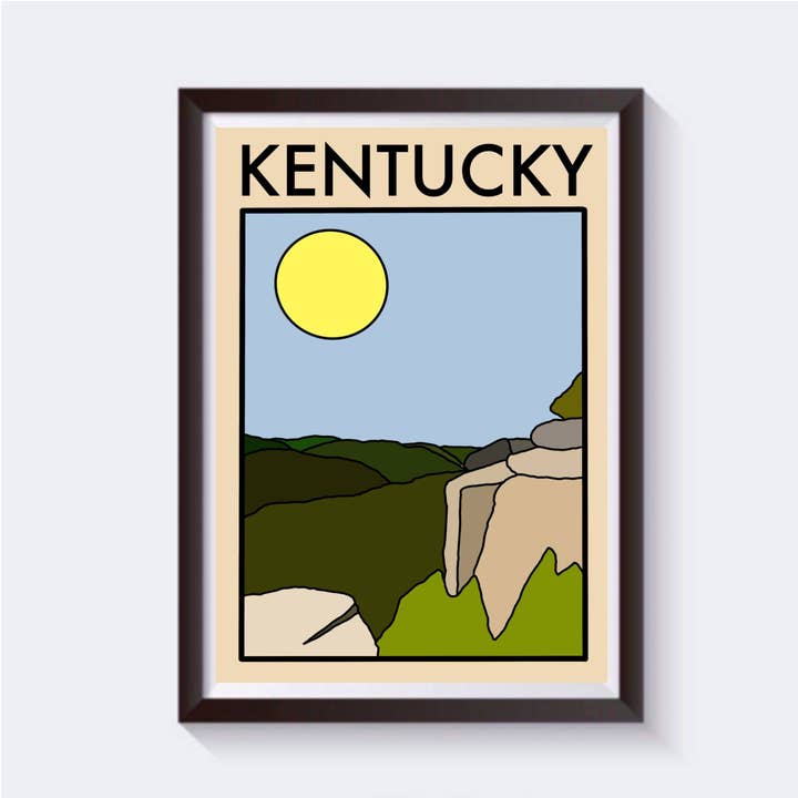 Minimalistischer Kentucky-Reisedruck — erhältlich in 6 Größen für den Großhandel von 2 Sisters