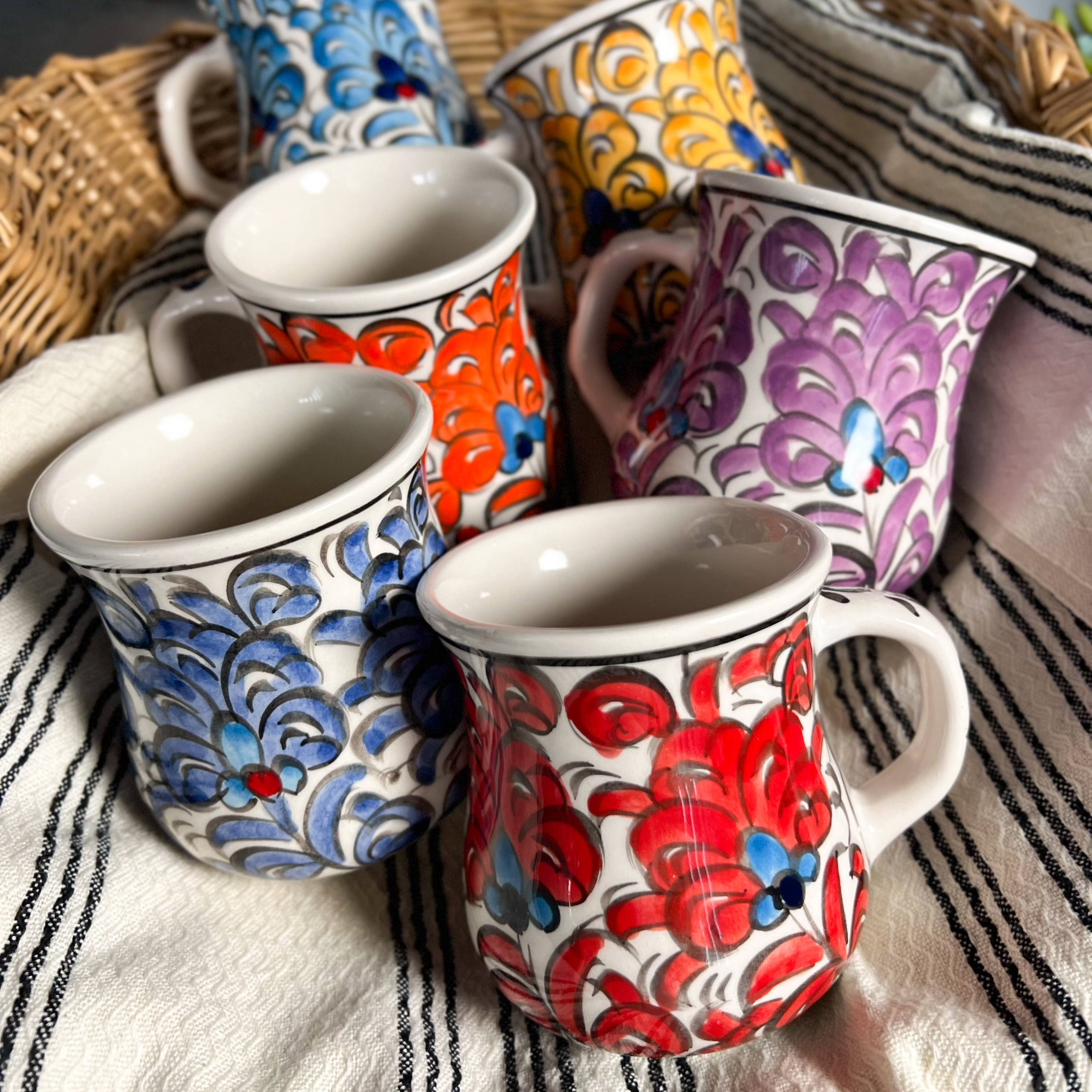Umays Boho - Wholesale Coffee Mug - Handmade Coffee Mug, Hand Painted Ceramic Mug, Floral Mug1