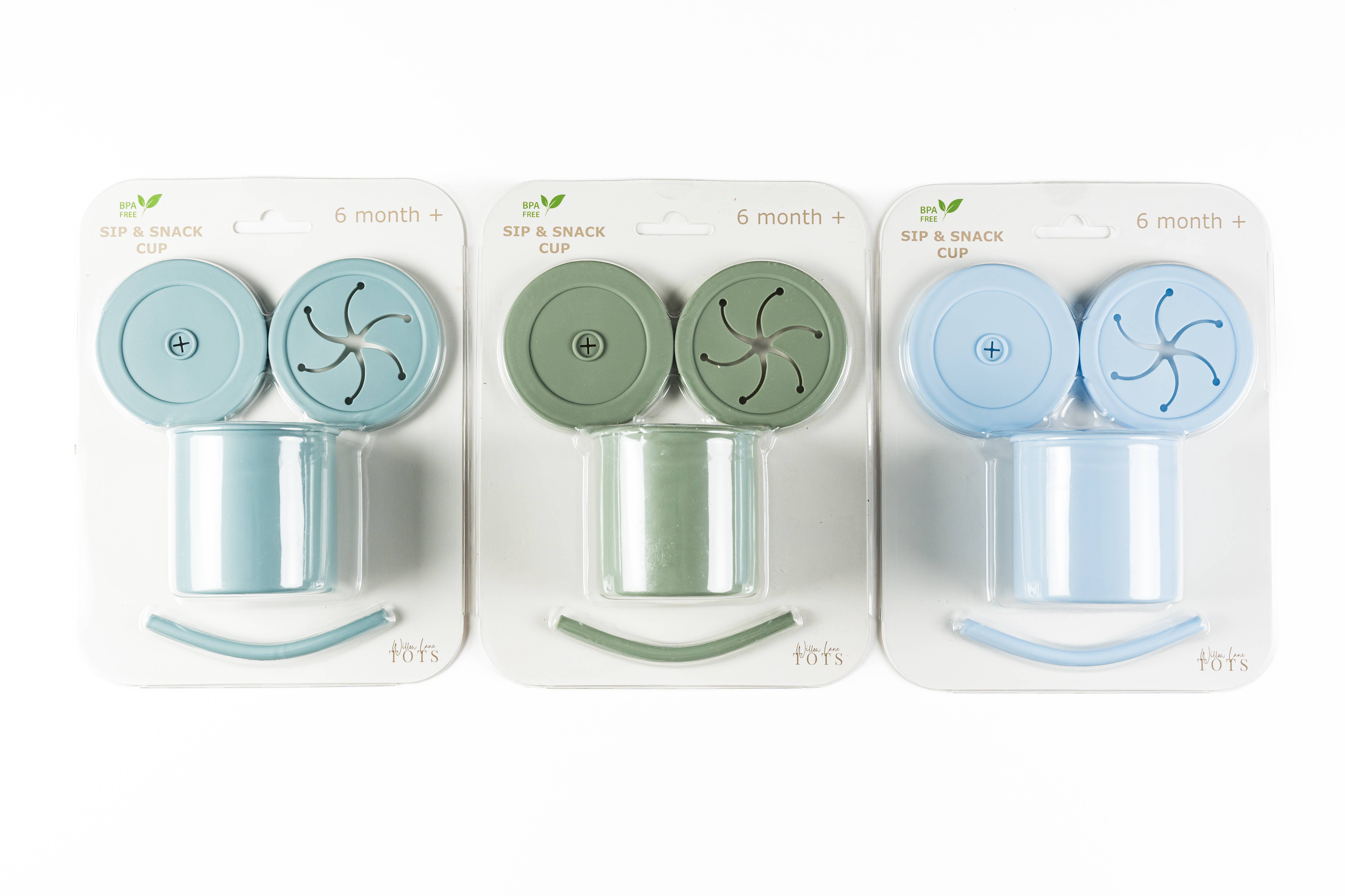 Willow Lane Tots - Wholesale Snack Pack - Kids & Baby - 2 in 1 Straw Cup and Snack Container - Earth Tones3