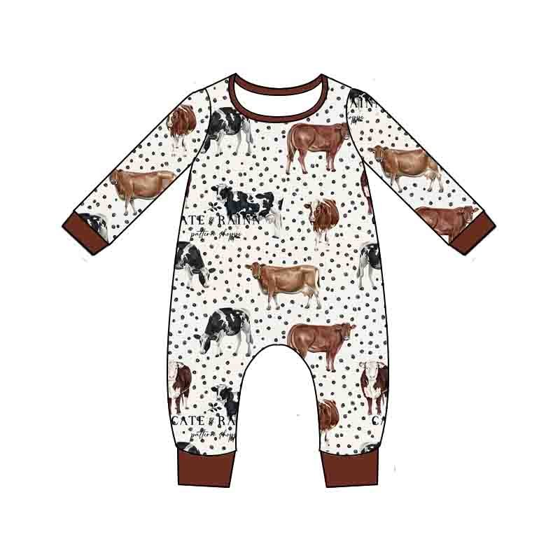 Aier Wholesale - Wholesale Jumpsuit - Baby - Baby girls boys western cow dots rompers2