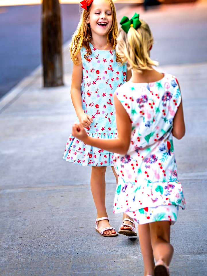 Minna - Wholesale Dress - Kids - Drop waist Dress - Summertime at the Cape Sea Creatures23