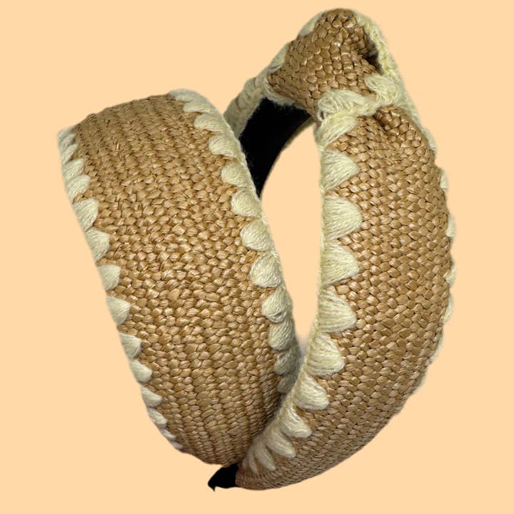 Lottie and Lucy - Wholesale Fashion Headband - Women's - Scalloped Raffia headband0