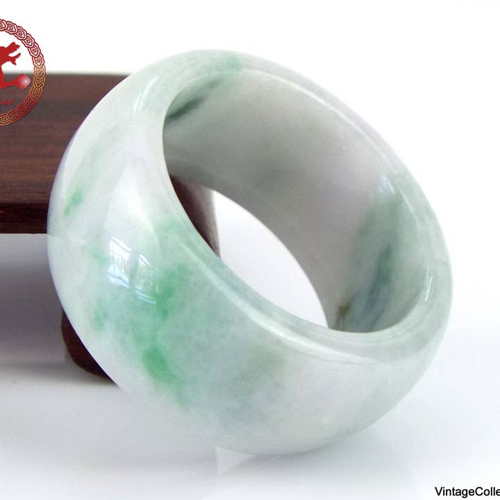 Bague en jade blanc Us 9,75 à 19,7 mm pour la vente par Vintagecollection888