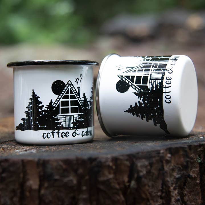 Kaffe och stuga, Camping mugg för wholesale av Mountain Mornings