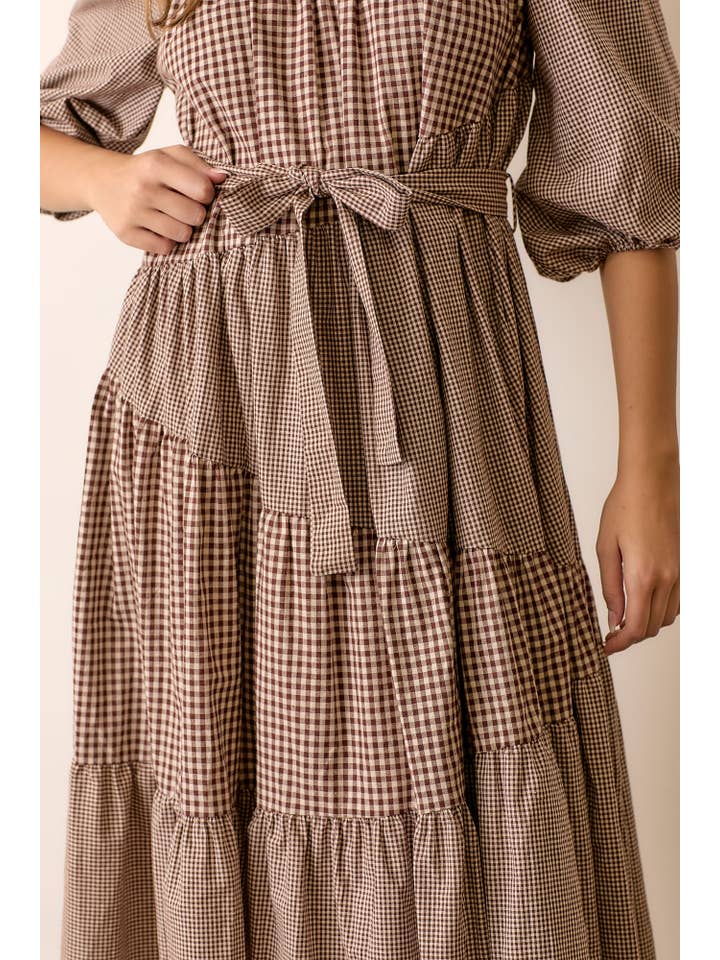 Polagram by Wellmade USA - Venta al por mayor Vestido - Mujer - VESTIDO MIDI CON LAZO EN LA CINTURA