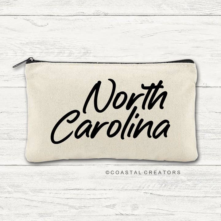 Coastal Creators of Connecticut - Wholesale Pouch - Women's - Personalized State Name Canvas Travel Bags (Packaged)