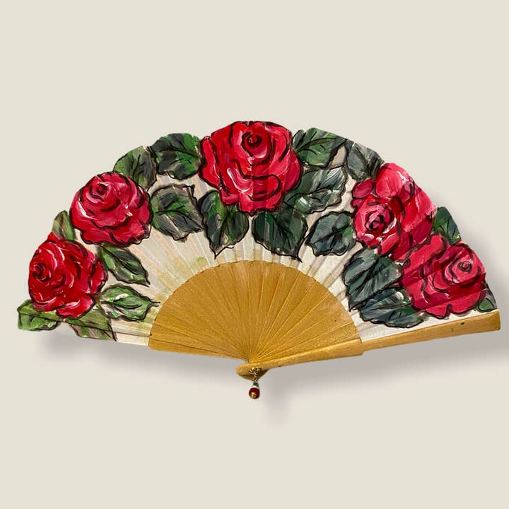 Arte e sfizio - Wholesale Handheld Folding Fan - Hand painted fans in fabric and wood6