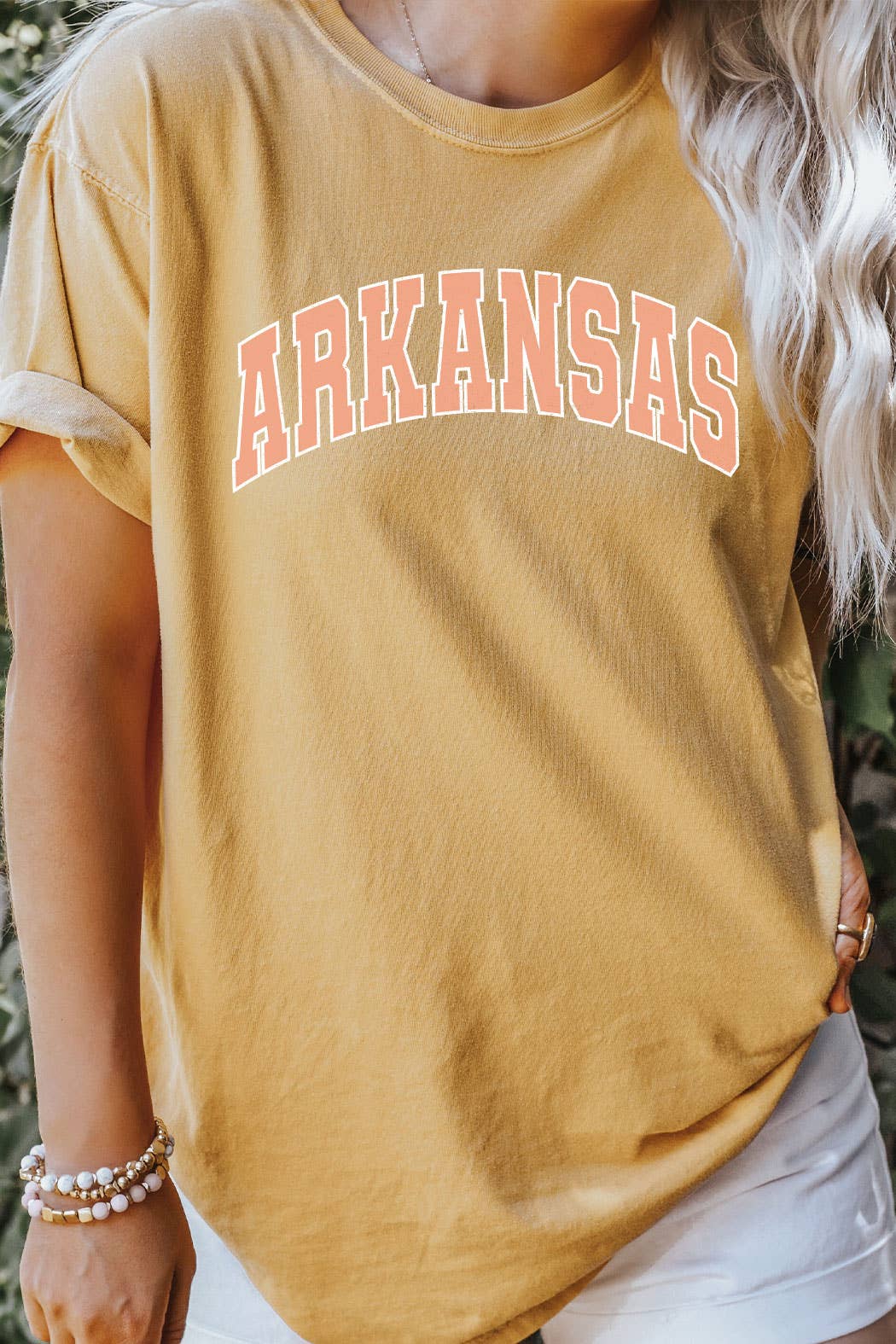 Kissed Apparel - Vente T-shirt sérigraphié – femme - T-shirt Arkansas Varsity Font Comfort Colors 6