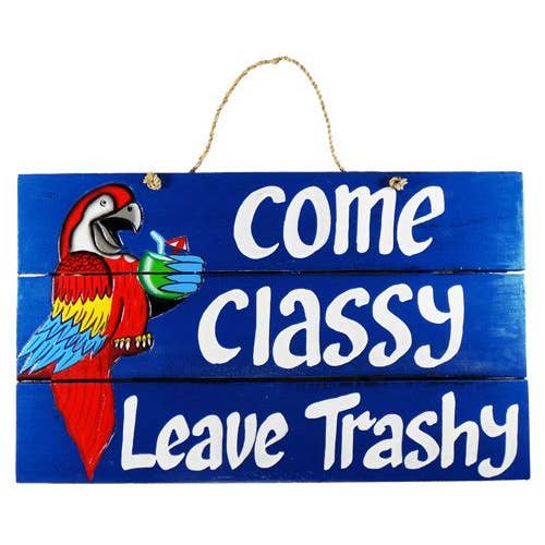 Venez chic, repartez vulgaire Panneau en bois pour la vente par Barry-Owen Co., Inc.