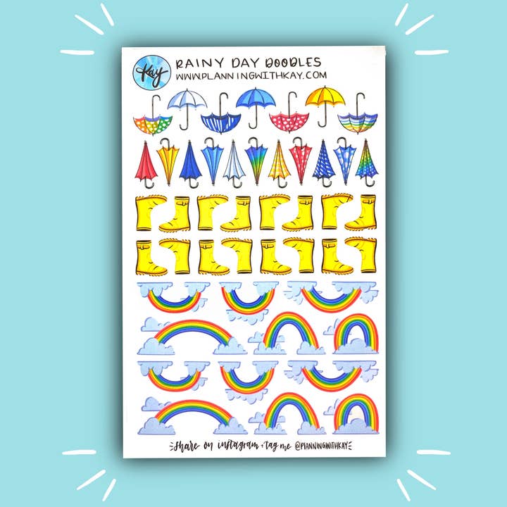 Rabiscos de um dia chuvoso por atacado de Planning With Kay