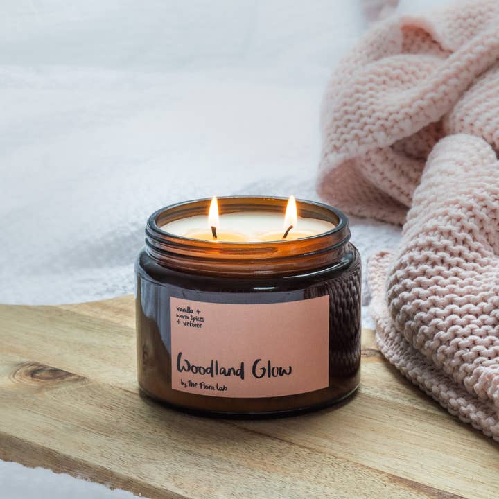 The Flora Lab | Hand Poured Natural-Wax Candles – wholesale Jar/filled candle – Woodland Glow Soy Wax Candle | Cosy Candle | Fall Candle3
