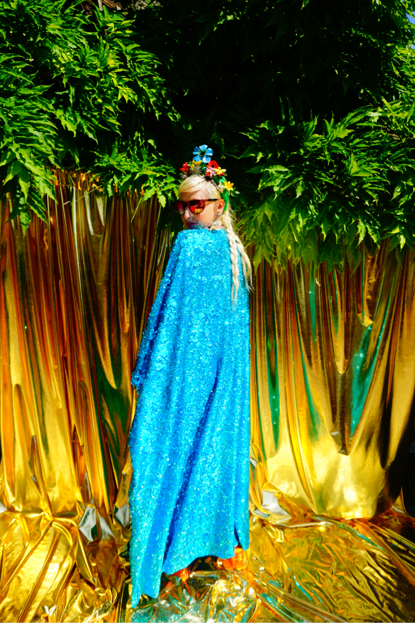 Fumbalinas – wholesale Kaftan – Women's – Turquoise Holographic Sequin Maxi Kaftan Gown / Kimono Robe18