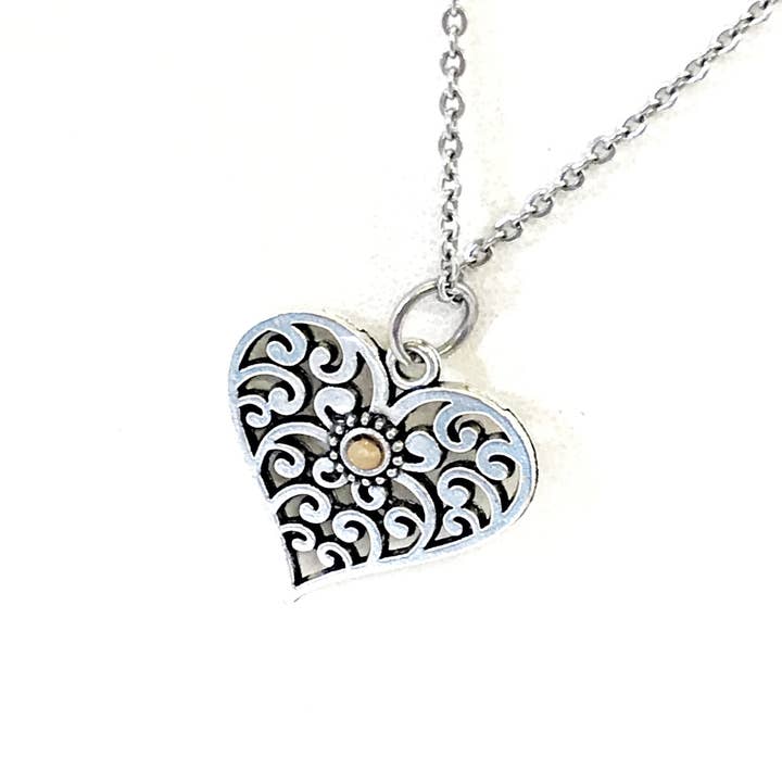 Mustard Seed Heart Necklace, Mustard Seed Jewelry, Mustard Seed Faith, Mustard Seed Necklace, Christian Jewelry, Christian Necklace Gift for wholesale by JKCE Designs