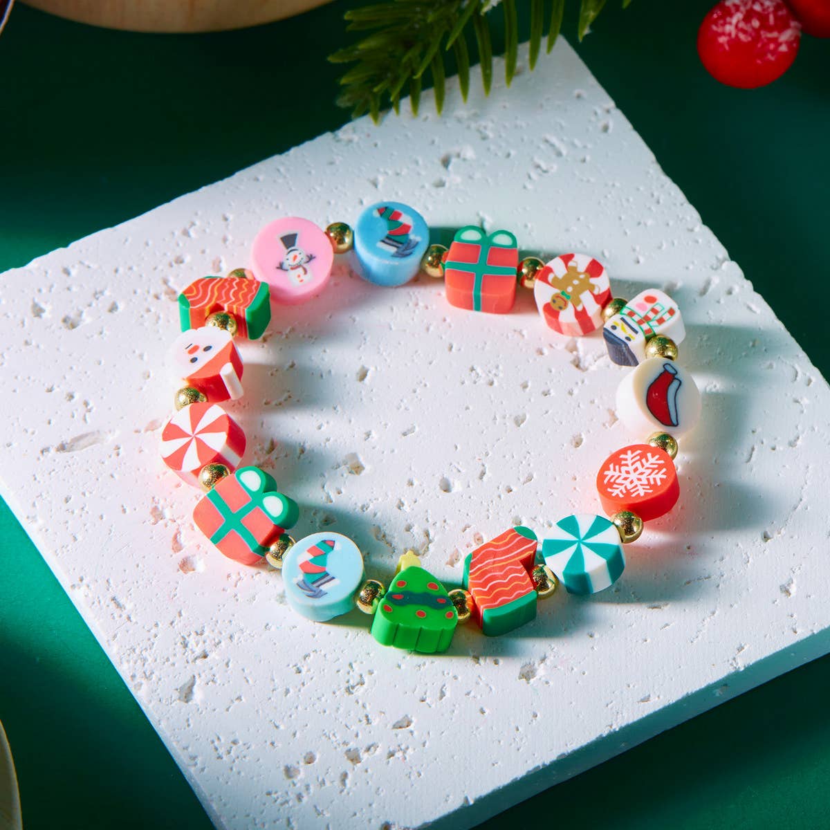 ACCITY - Wholesale Beaded Bracelet - CHRISTMAS SOFT SANTA CLAUS BRACELET_CWAJE23901