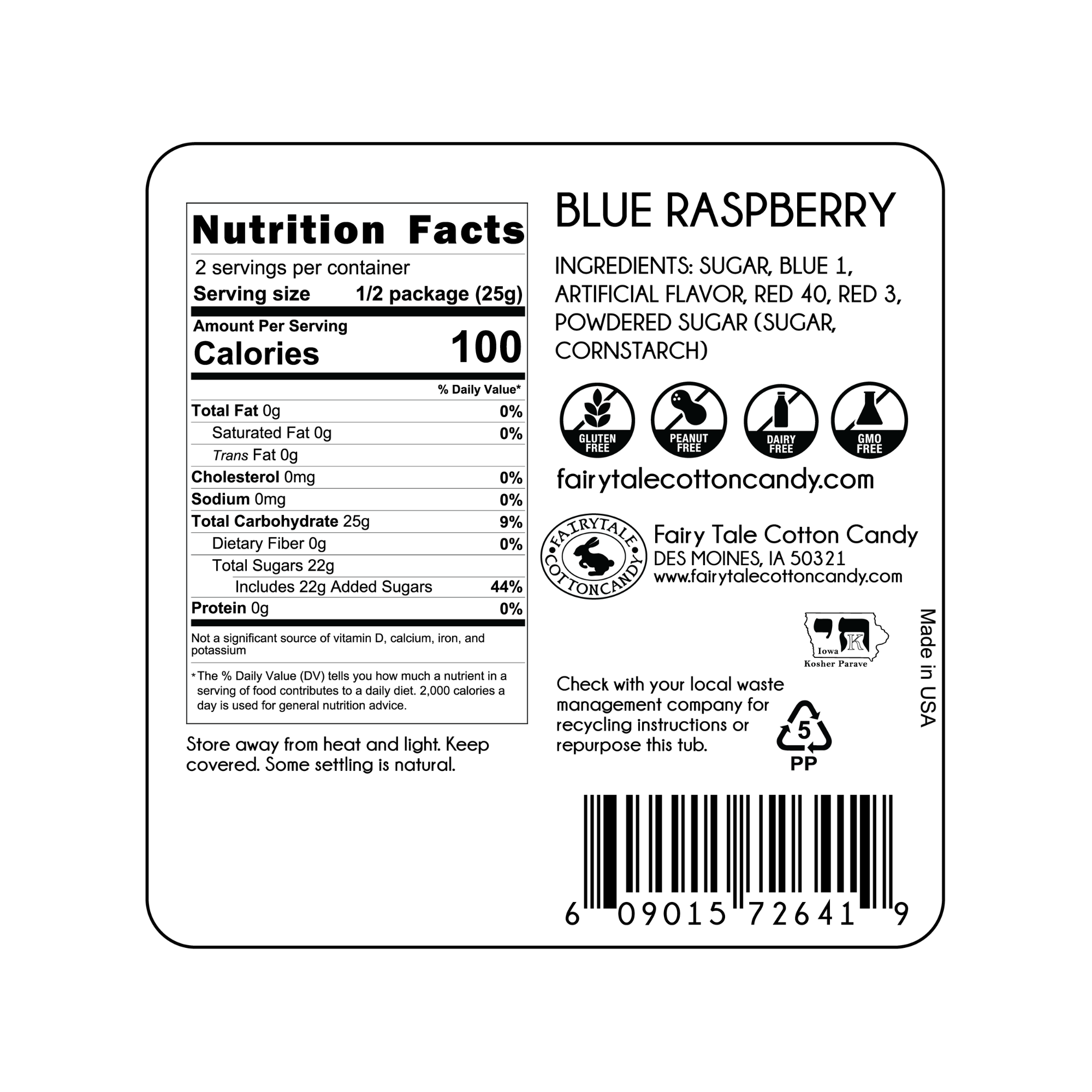 Fairy Tale Cotton Candy - Wholesale Cotton Candy - Blue Raspberry Cotton Candy1