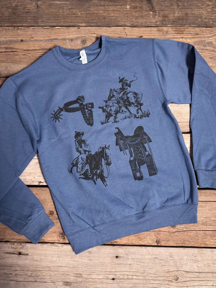 Tradiciones del Rancho - Sudadera de Cuello Redondo Occidental para venta al por mayor de Diamond Horseshoe Trading Co
