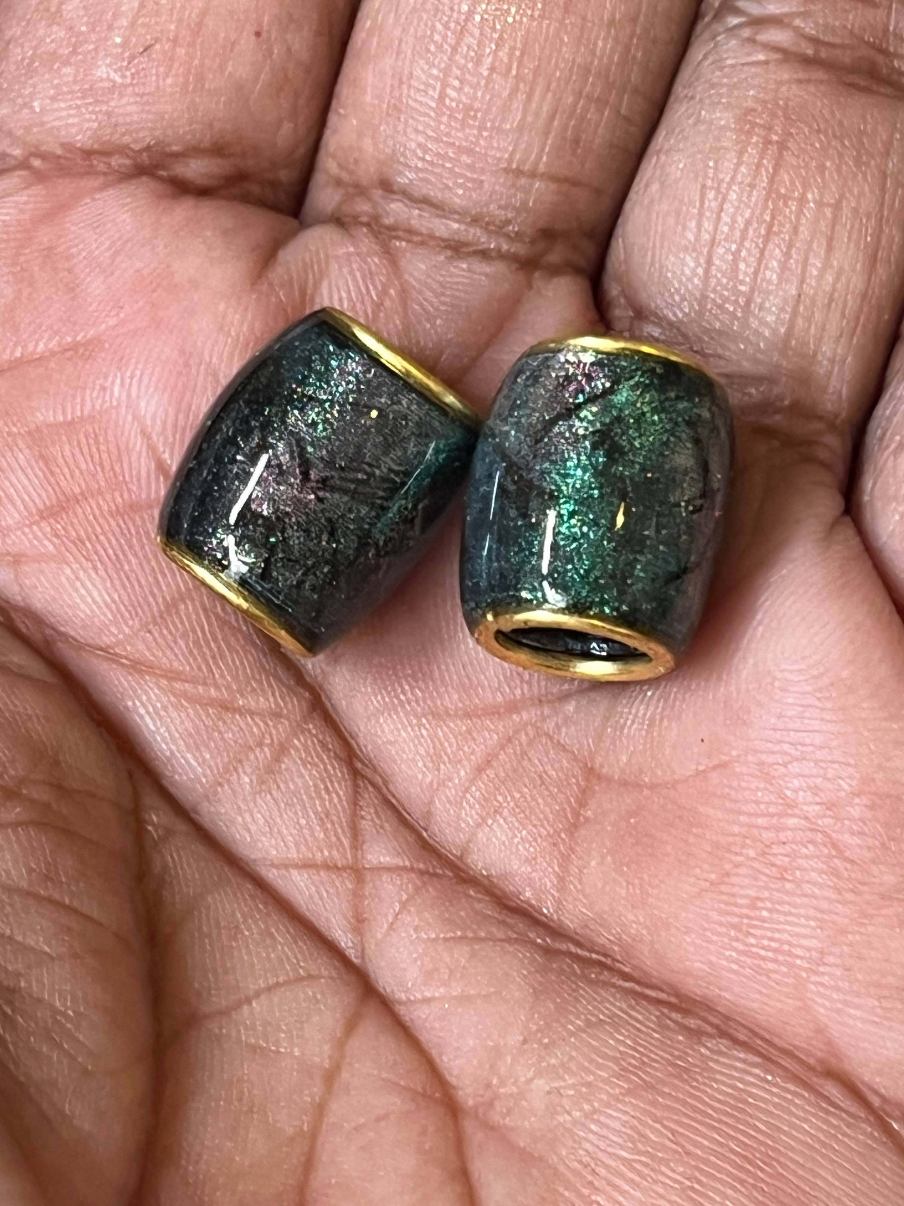 elevated loc jewelry - Vente Ensemble d'accessoires pour cheveux – femme - Perles de style labradorite pour locs, tresses - Ensemble de 51