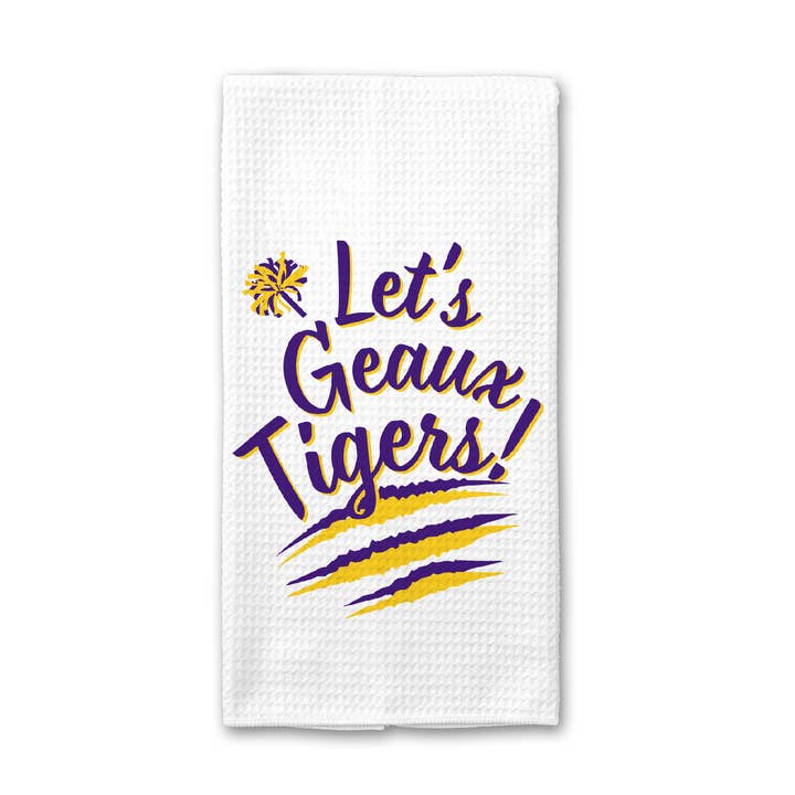 Serviette en nid d'abeille LSU Geaux Tigers pour la vente par Crows Nest Atelier, LLC