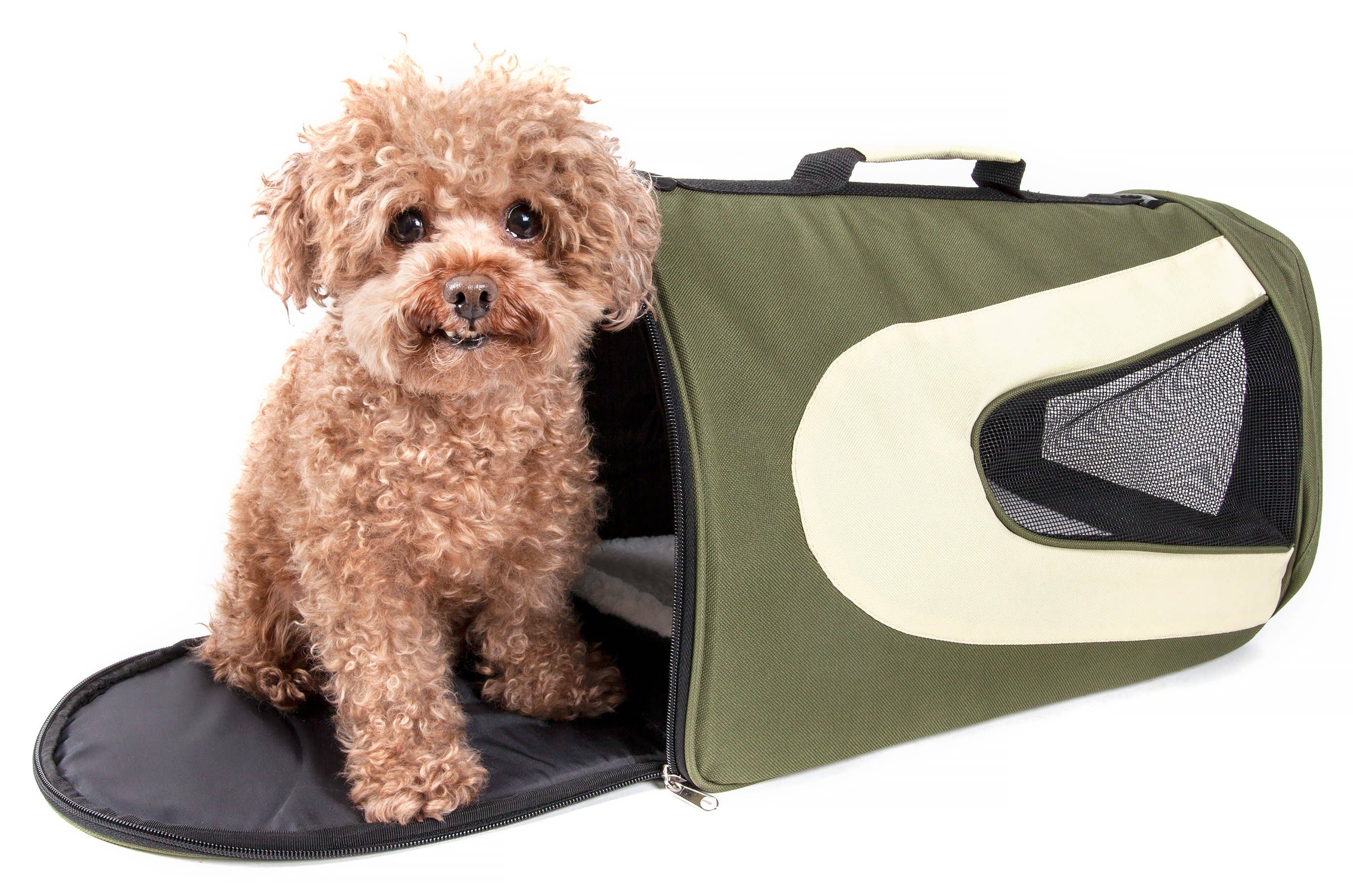 Pet Life - Vente Caisse de transport – chat et chien - Porte-animaux de compagnie pliable à fermeture éclair pour animaux de compagnie aérienne0