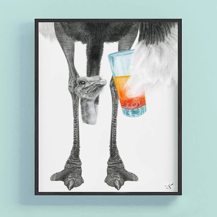 Edgar Neighne Portraitstudie Straußenmotiv 8 x 10 für den Großhandel von Central & Gus