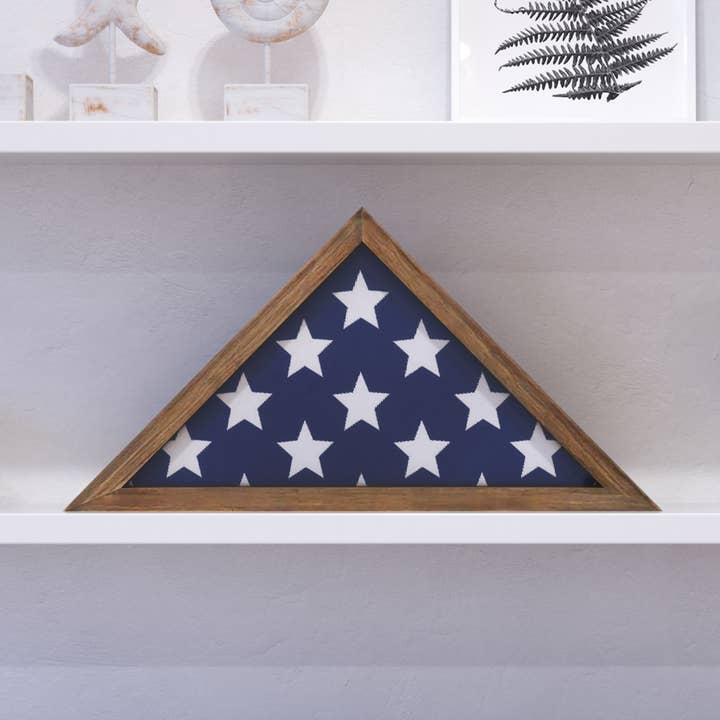 HBCY Weathered Display Case for 9.5 x 5 Veteran Flag for wholesale by Flash Furniture