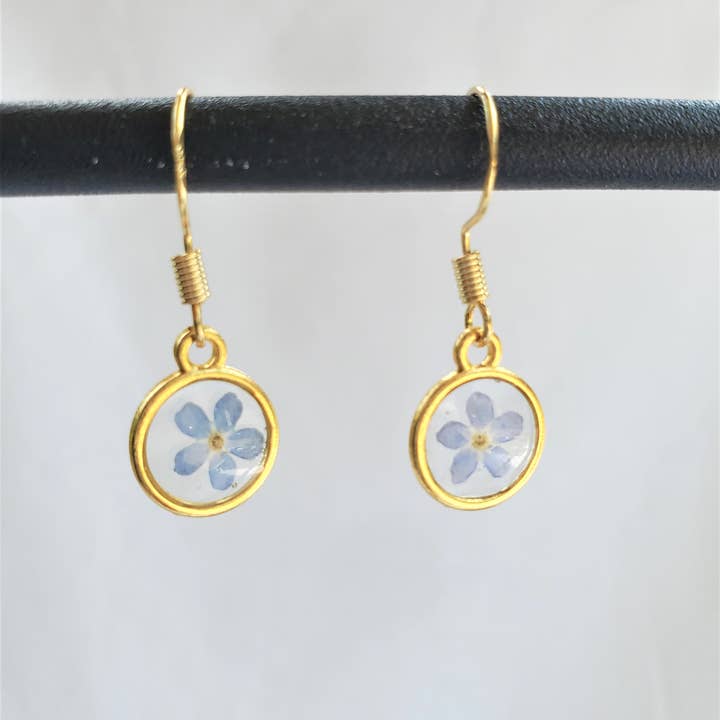 Survivors Alliance for Growth and Employment - Wholesale Dangle Earrings - Forget-Me-Not Earrings (Round Gold)2