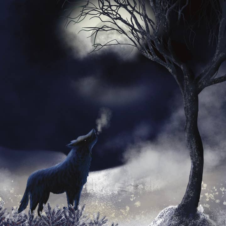 A5 blanco kaart 'Wolf Moon', enkel of multipack van 3 voor wholesale door Sky Spirit Creations