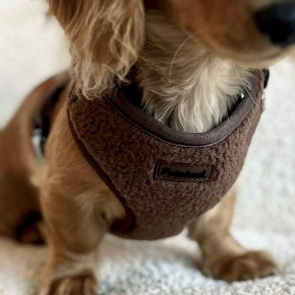 Fleece Harness in Chocolate for wholesale by Fetched The Label