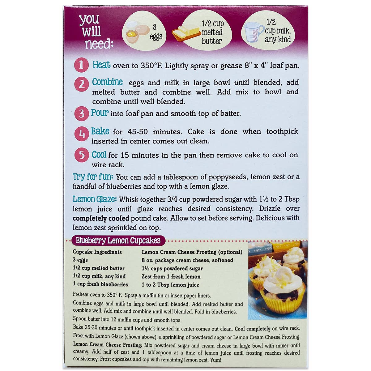 Namaste Foods - Wholesale Cake mix - Lemon Pound Cake Mix2