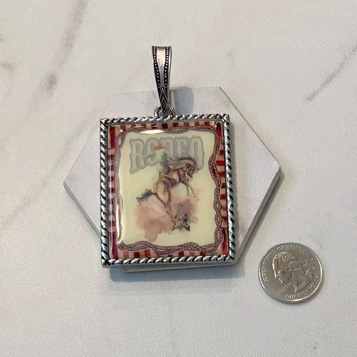 Western Elite Jewelry - Wholesale Individual Charm/Pendant - PDS250906-01 Western Rectangle Pendent1