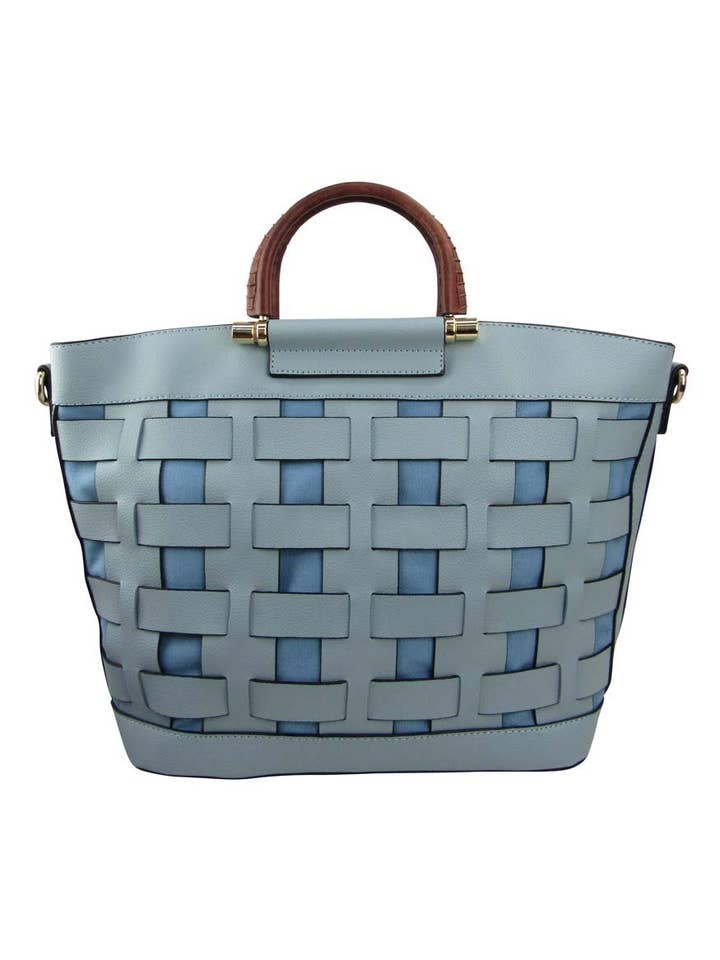 58837-Weaved Satchel for wholesale by AR New York