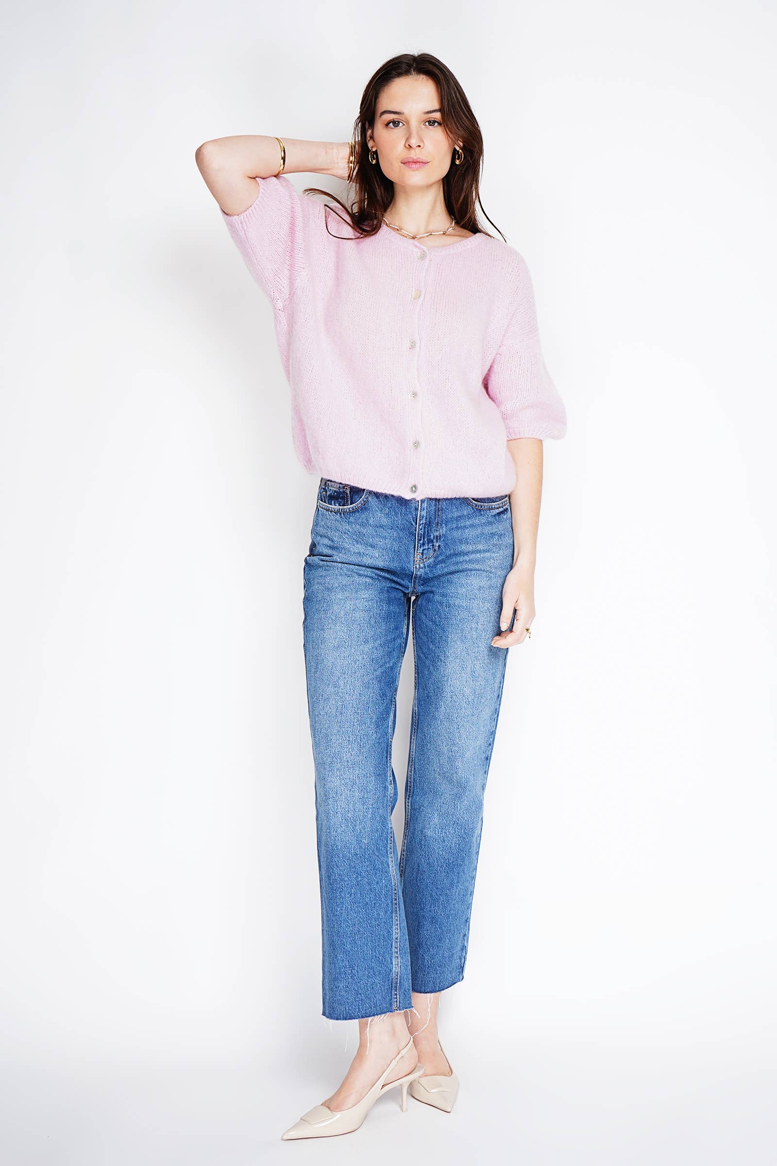 NOELINE - Wholesale Cardigan - Women's - Kid mohair and wool vest 752930