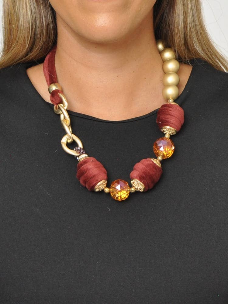 Victoria Moda - Wholesale Beaded/Pearl Necklace - Links And Balls Short Necklace1